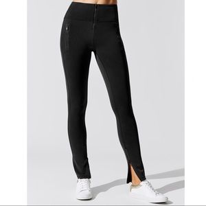 Carbon38 Reverse Neoprene Zip Leggings Black